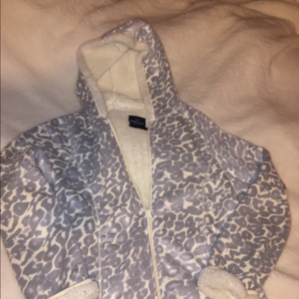 Grey and white winter coat